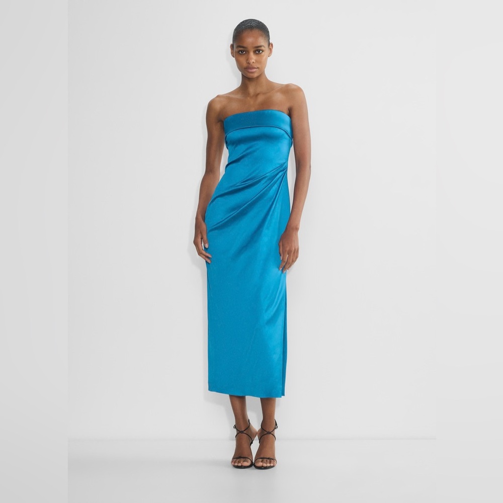 Aritzia Ten Exclusive Satin Dress in Splash Blue